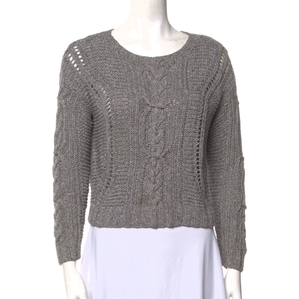Vince dark grey knitted by hand sweater size small woven design pre-owned